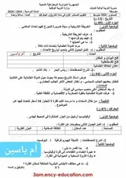 فروض التاريخ و الجغرافيا للفصل الأول للثالثة متوسط