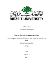 الأمننة واللاجئون الفلسطينيون في الدول العربية، لبنان نموذجاً نوال الزغير