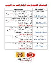 التعليمات التنفيذية الصادرة بشأن آلية رفع الحجز على الممولين والمسجلين