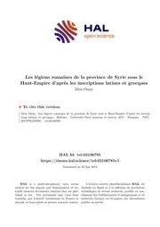 التنظيم العسكري لولاية سوريا في العصر الروماني
