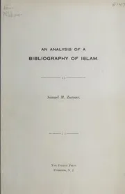 تحليل ببليوغرافيا الإسلام صموئيل م. زويمر