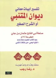 تفسير أبيات معاني ديوان المتنبي أبو الفتح عثمان بن جني تحقيق رضا رجب