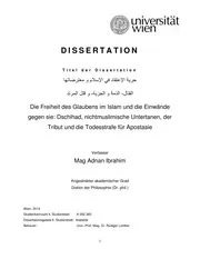 حرية الاعتقاد في الإسلام ومعترضاتها رسالة دكتوراة للدكتور عدنان إبراهيم