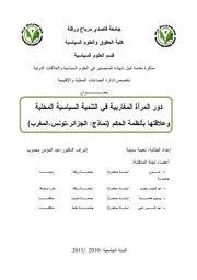 دور المرأة المغاربية في التنمية السياسية المحلية وعلاقتها بأنظمة الحكم