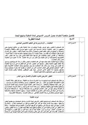 تفاصيل ملخصة لمفردات جدول الدروس الاسبوعي ( 1)