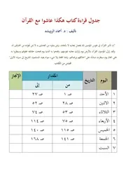 جدول قراءة كتاب هكذا عاشوا مع القرآن