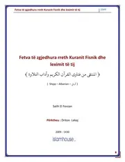 كتاب فتاوى فتاوي الفتاوى فتوى إسلامية مع الترجمة مترجم اللغة الالبانية الألبانية Fetva Zgjedhura Rreth Kuranit Dhe Rregullave Leximit Tij