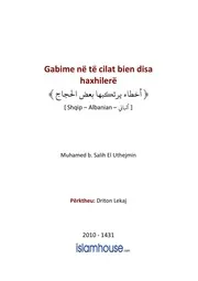 Gabime Ne Te Cilat Bien Disa Haxhilere كتاب اسلامي مترجم اللغة الالبانية الالبانيه الألبانية