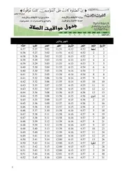 جدول مواقيت الصلاة في مدينة سيئون وضواحيها