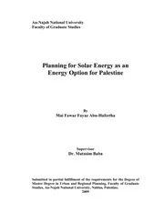 تخطيط الطاقة الشمسية كمصدر بديل للطاقة في فلسطين ـ جامعة النجاح الوطنية P.d.f كتاب 4553