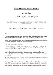 أصل دين الإسلام وقاعدته - Islam Dini'nin Aslı ve Kaidesi