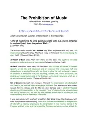 The Prohibition of Music تحريم الموسيقى ( إنجليزي