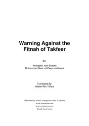 Warning Against the Fitnah of Takfeer التحذير من فتنة التكفير ( إنجليزي