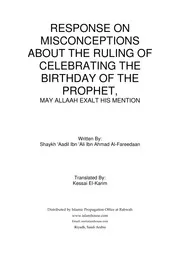 شبهات وردود عن حكم المولد النبوي ( إنجليزي ) عنوان الكتاب بنفس اللغه Response on Misconceptions about the Ruling of Celebrating the Birthday of the Prophet