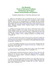 مائة حديث من الأحاديث الضعيفة والموضوعة المنسوبة إلى النبي صلى الله عليه وسلم ( إنجليزي ) عنوان الكتاب بنفس اللغه One Hundred famous Weak or Fabricated Traditions attributed to the Prophet مؤلف الكتاب Ihsan Al-Utaibi