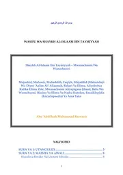 YKH ALISLAM IBN TAYMIYYA MWANA CHUONI WA WANA CHUONI الإسلام مترجم اللغة السواحيلية
